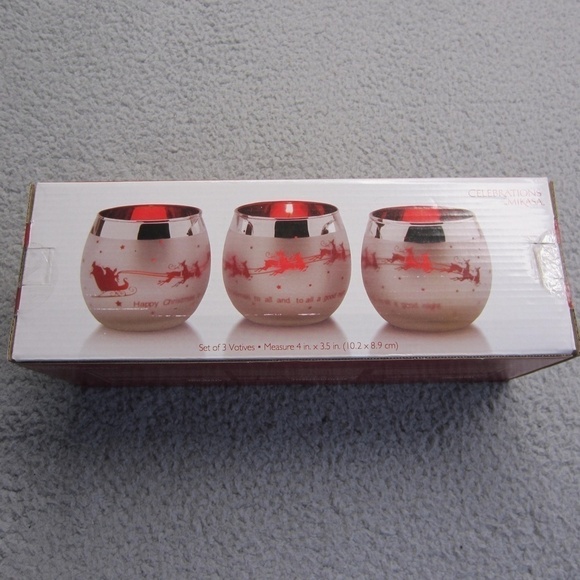 Mikasa Celebrations Candle Holders Set of Three Votives , NWT - Picture 2 of 8